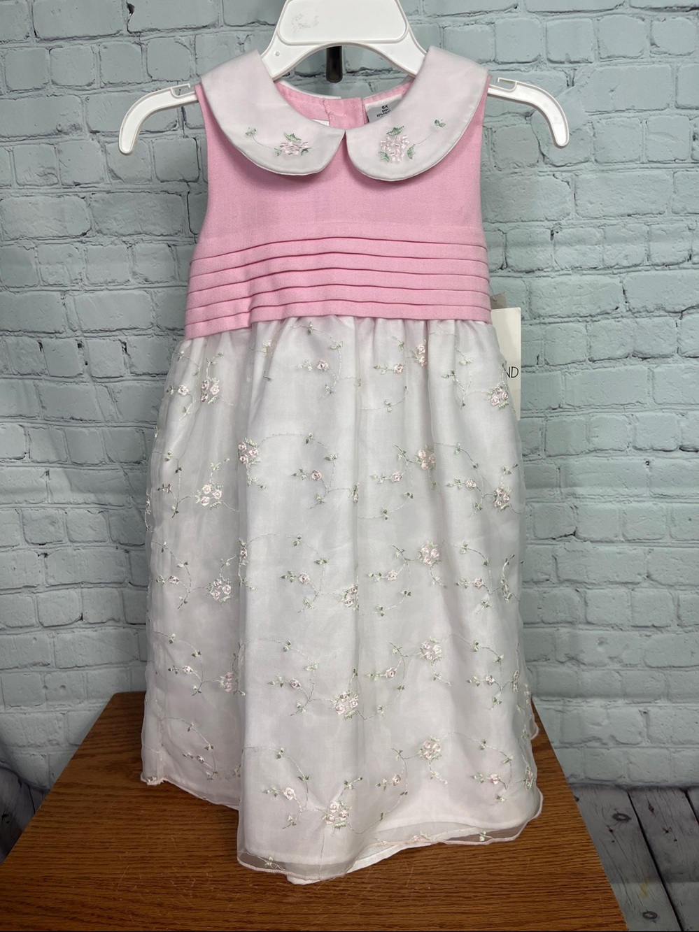 Nwt youngland pink pinafore girls dress 4-6x